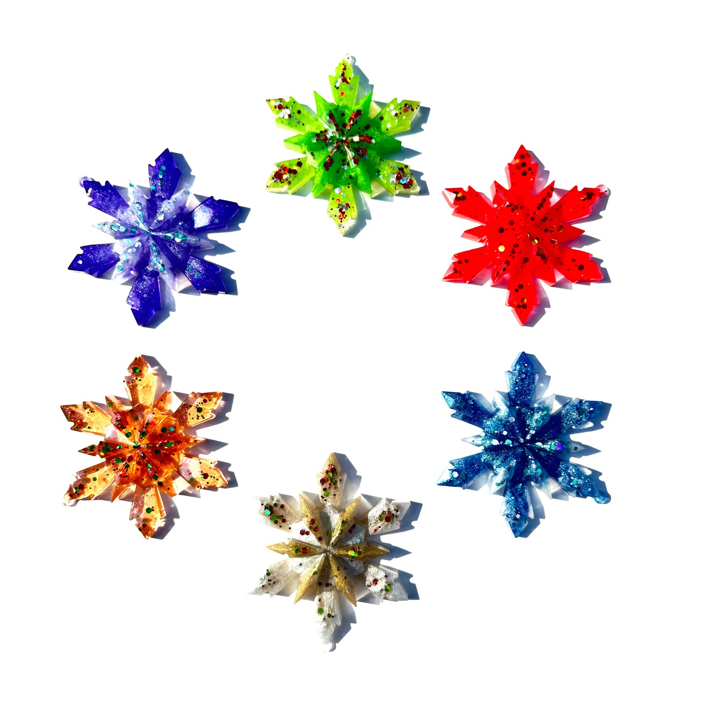 KALEIDOSCOPE (ASSORTED) - HANDMADE CHRISTMAS TREE ORNAMENTS - Set of 6